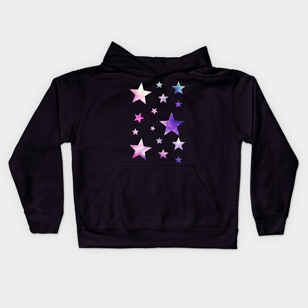Pink Purple Ombre Galaxy Stars Kids Hoodie by Felicity-K